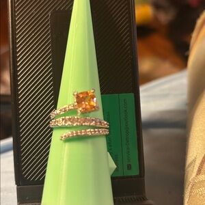 Smokey Topaz on Rhodium